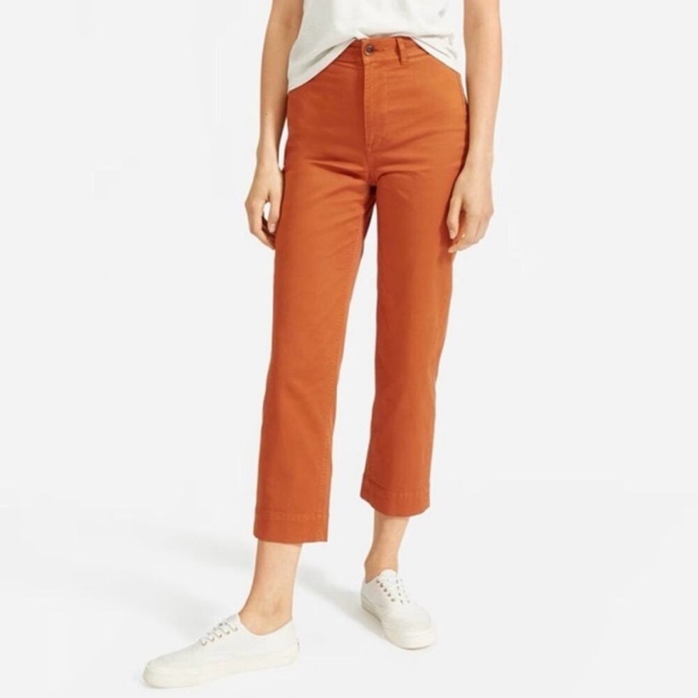 Everlane The Lightweight Straight Leg Crop in Orange Size 6 NEW